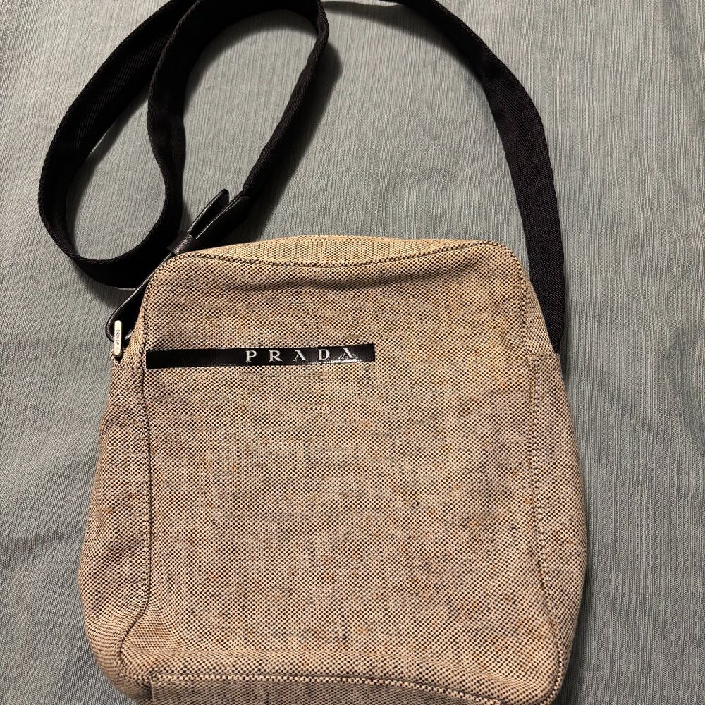 PRADA Canapa Linen Sport Messenger Bag
